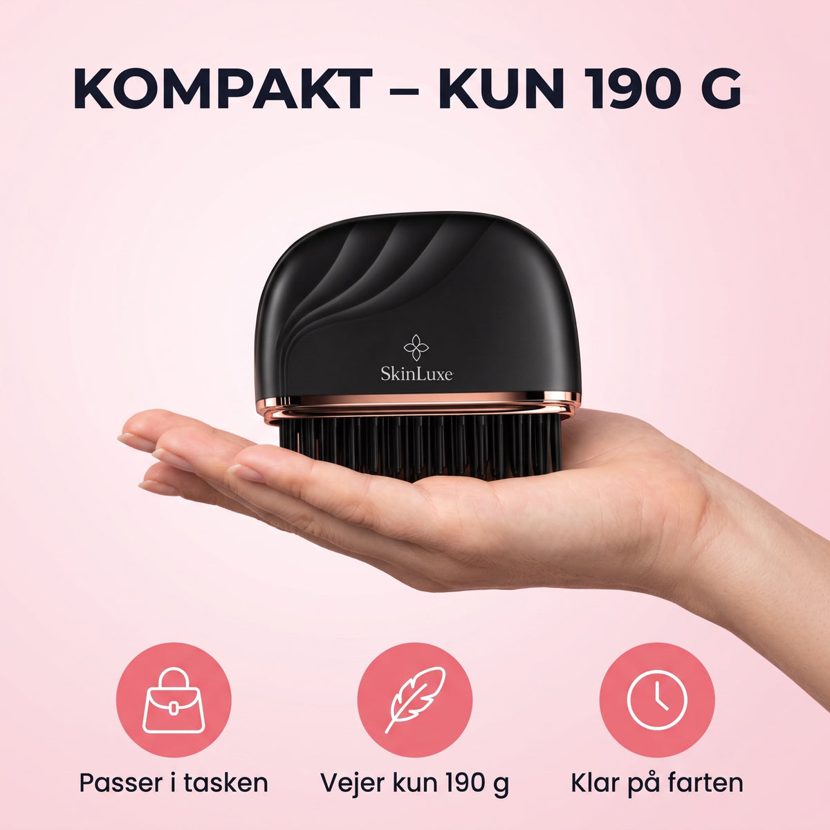 Kompakt glattebørste – kun 190 g i hånden
